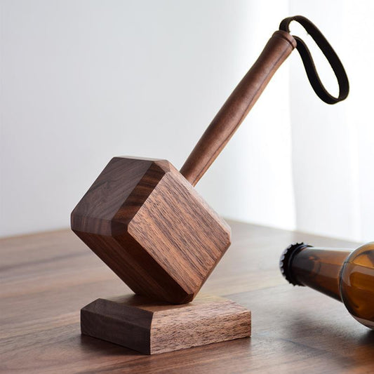 Wood Mjolnir Bottle Opener